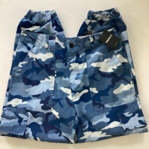 Forever 21 Blue Camouflage Cargo Jogger Pants Size Large NWT